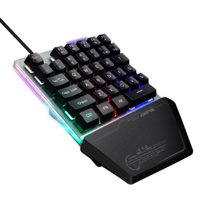 G40 Wired Gaming Keypad with LED Backlight 35 Keys One-handed Membrane Keyboard