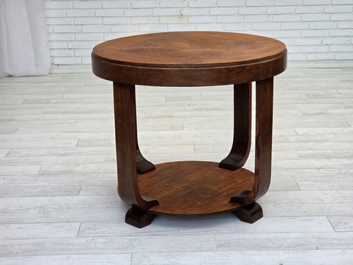 1950s, Danish artdeco coffee table with shelf, oak wood. - Picture 2 of 18