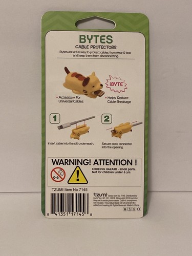 Tzumi 2 Cord Bytes Phone Cable Protectors New Yellow Duck Pink Duck Bird - 第 2/4 張圖片