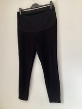 River Island Materinty Womens Size 12 Black Trousers 25" Leg High Waisted 