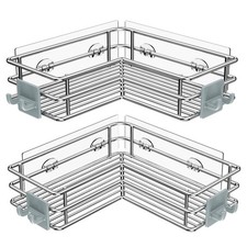 Corner Shower Shelves Stainless Steel, Adhesive Shower Caddy Basket Rack with...