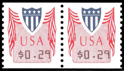 Scott CVP32, the 1992 29¢ Computer Vended Postage Issue - MNH Coil Pair