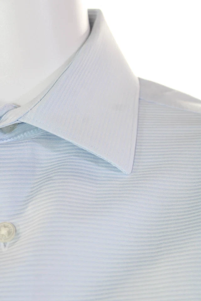 Camisa de vestir Michael Kors para niños a rayas con botones azul algodón talla 16 Foto 2 de 4