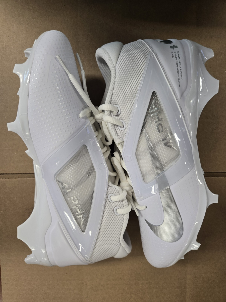 Nike Alpha Menace 4 Pro Football Shoes Mens 9.5 Cleats FD7037-100 White Black Nike Alpha Menace 4 Pro White / Black FD7037-100 Men main image 4