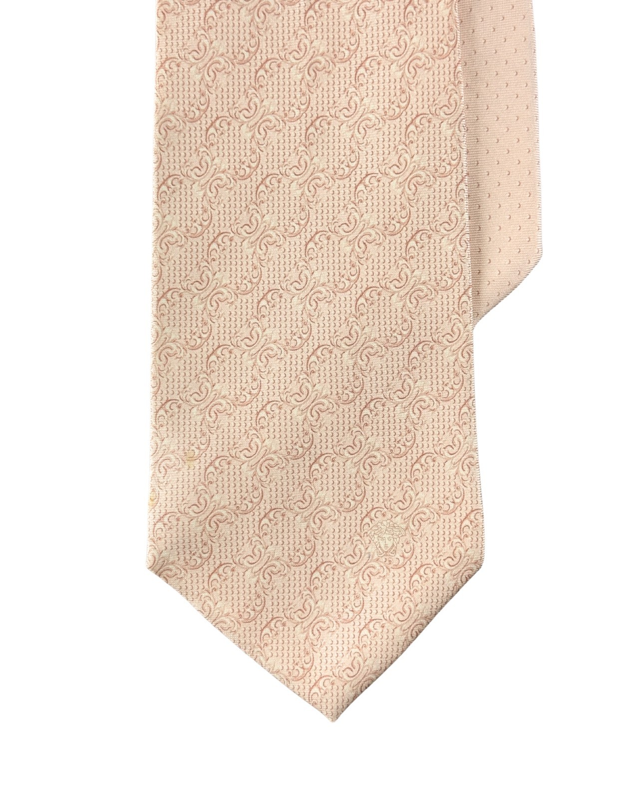 VERSACE Tie Silk Necktie Pink Color with Aesthetic Striped