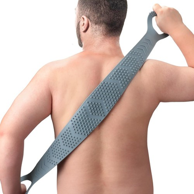 #ad Silicone Back Scrubber for Shower Men Dual Sided 36 inches Concrete Grey $14.76