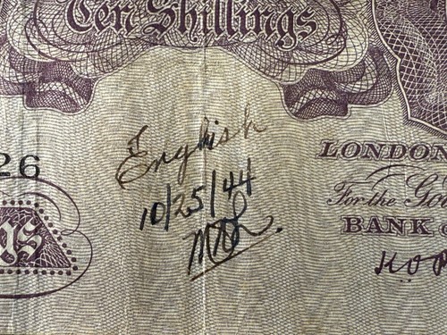 1940-48 England 10 Shillings P366 "Short Snorter" Banknote SPC1188 - Picture 2 of 3