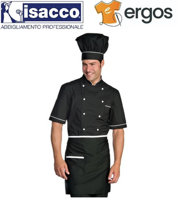 Isaac TAILLENSCHÜRZE schwarz weiß 70x46 Parannanza Koch Küche Chef Pub Unisex