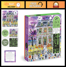 500 Piece Glow in The Dark Jigsaw Puzzle - Spooky Haunted House Artwork