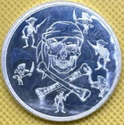 The BarZ 1 oz .999 Fine Silver Round Bullion Pirate Skull & Crossbones