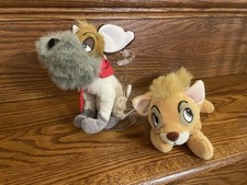 Disney Store Oliver and Company Dodger 7" Mini Bean Bag Plush NWT Set of 2