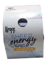 Leggs Control Top Size Q Jet Black Light Support Leg Cellulite Smoothing Leggs Control Top Size Q Jet Black Light Support Leg Cellulite Smoothing