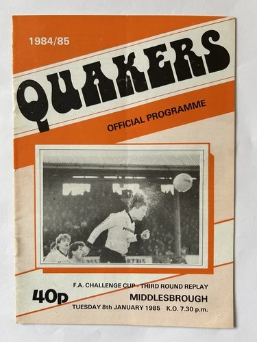 Darlington v Middlesborough - FA Challenge Cup 3R Replay - 8th January 1985