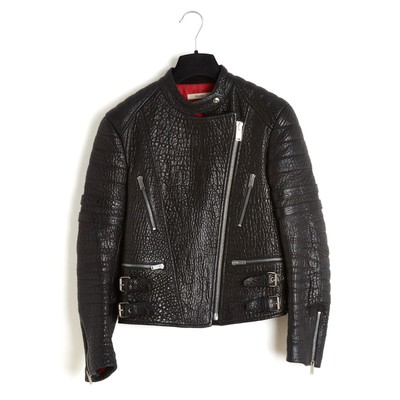 Céline Blouson FR40 Phoebe Philo schwarz Leder Bikerjacke UK12 US10 Celine