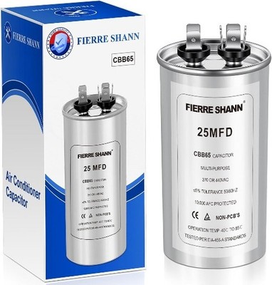 CBB65 25uF 370 440VAC Dual Run Round Capacitor AC Motor Fan Star Style: 25 MFD