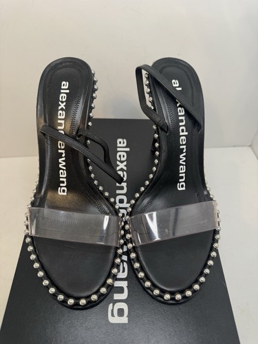 Alexander Wang Nova Studded Leather Slingback Sandal Heels 36.5 - Picture 2 of 6