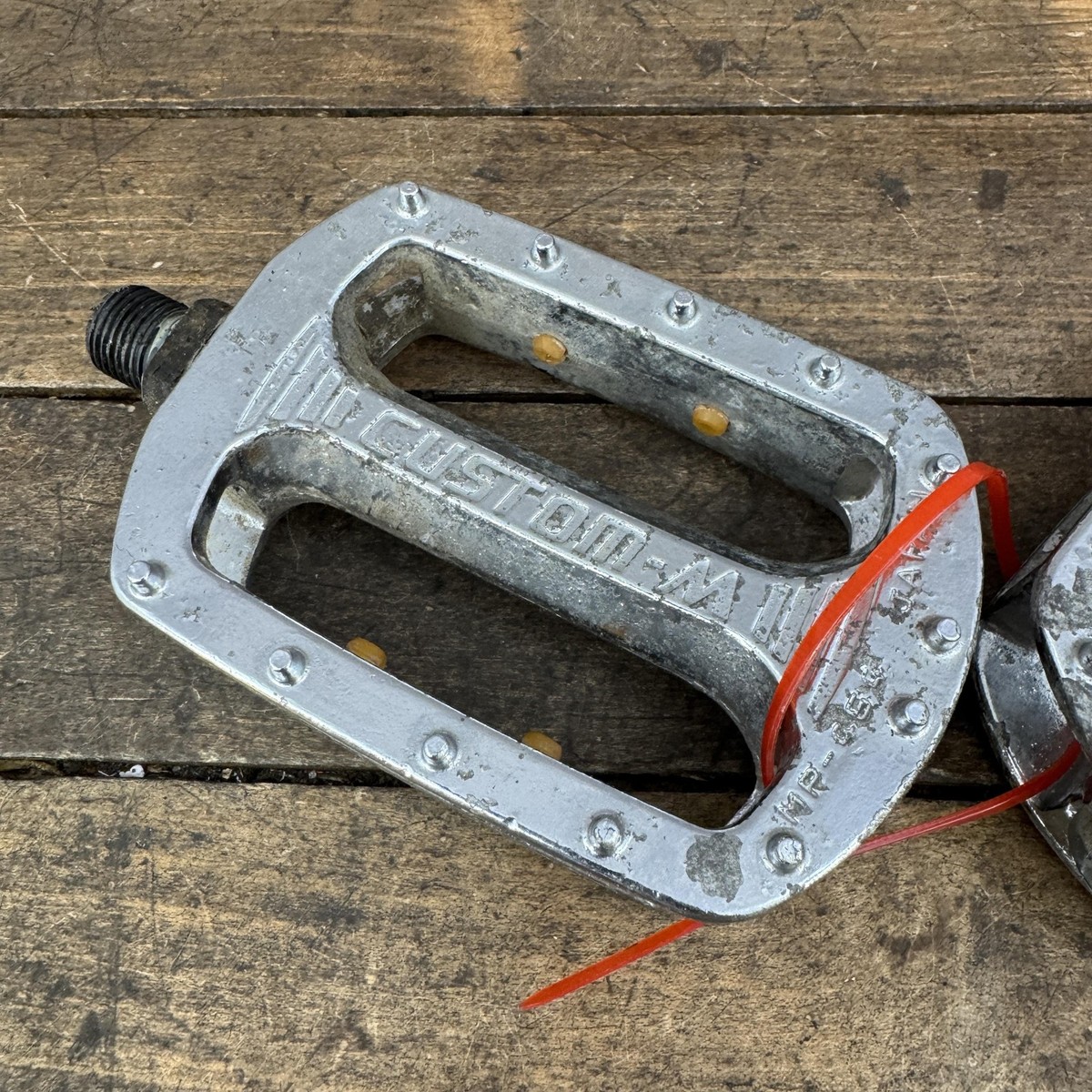 Vintage SR Custom-M BMX Pedals 9/16 Chrome Silver Pair Japan Old