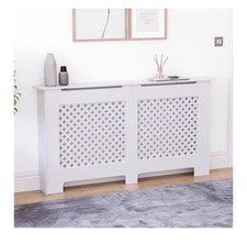 Image of Vida Designs Oxford Radiator Cover White - Large - H82xW152xD19cm - White