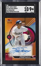 2023 TOPPS FINEST AUTOGRAPHED - GOLD REFRACTOR - 22/50 #FA-SG STEVE GARVEY SGC 9