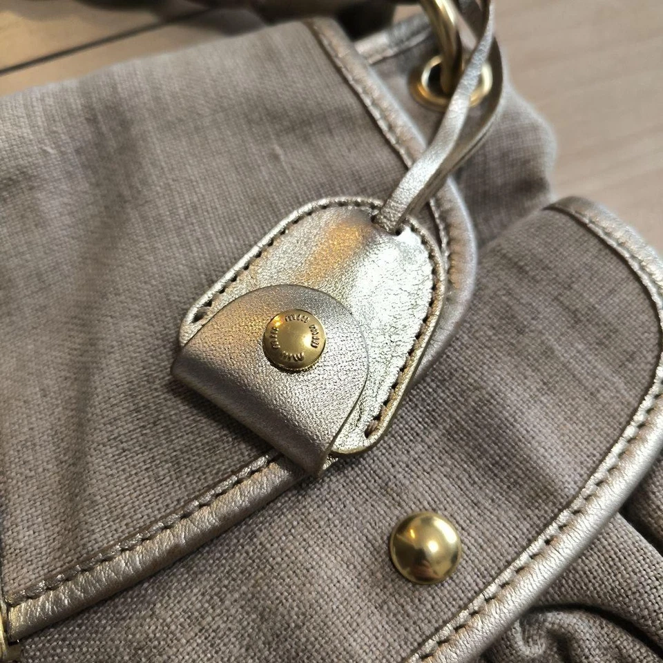 Miu Miu Canvas Shoulder Bag Auth Beige Women Italy 123027 - Image 3 of 4