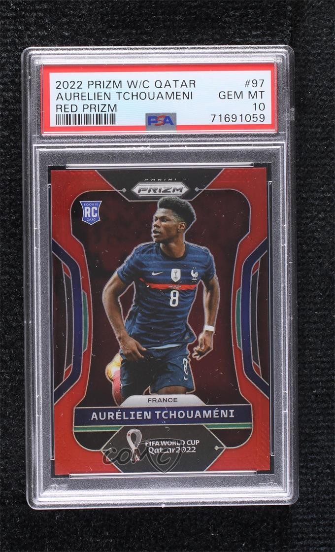 2022 Prizm World Cup Qatar Red /399 Aurelien Tchouameni #97 PSA 10 GEM MT 01uy