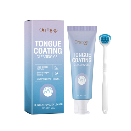 50g Tongue Coating Cleaning Gel Set With Tongue Brush Tongue Cleaner Kit Tongue