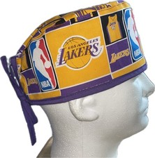 NBL LA Lakers Squares Scrub Hat Chemo Cap