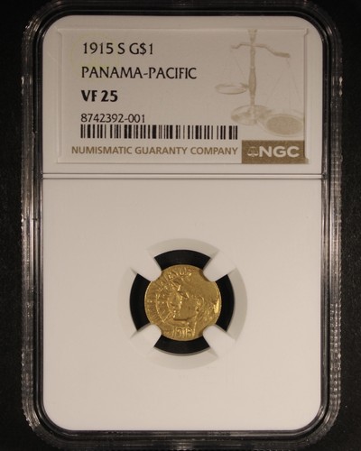 1915-S Panama Pacific Gold Dollar - G$1 NGC VF25 - Cool Lower Grade Example!