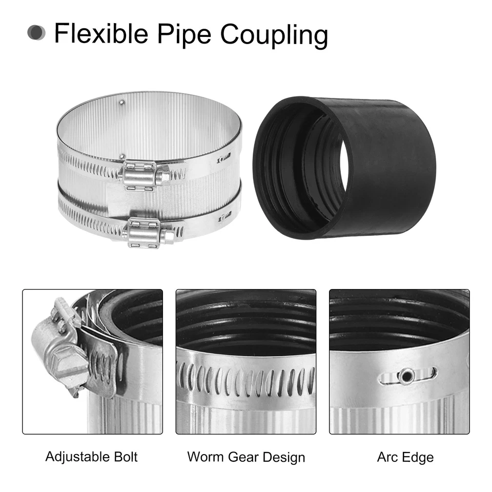 Hose Clamp, 96-107mm Stainless Steel Pipe Connector for PVC and Metal Pipes - Изображение 3 из 4