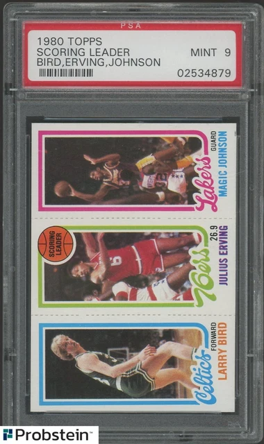 1980 Topps Larry Bird Magic Johnson RC Rookie Julius Erving HOF PSA 9 MINT