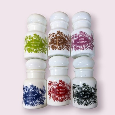Vintage Milchglas Gewürzgläser Made On Belgium X6 Gewürzgläser