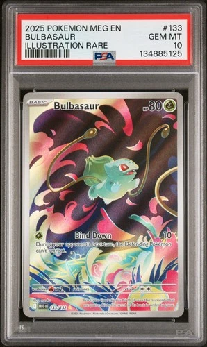 2025 Pokémon Mega Evolution BULBASAUR Illustration Rare #133 PSA 10 Gem Mint