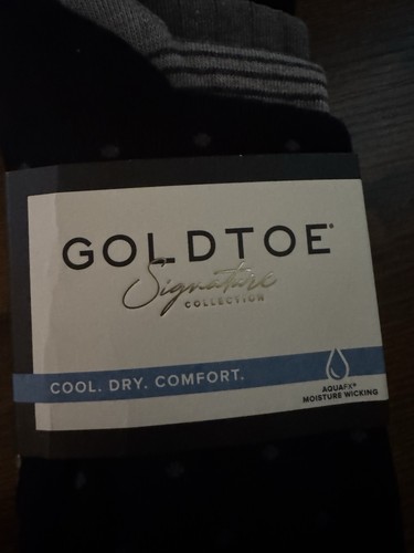 Goldtoe Men 5 Pair Signature Flat Toe Seam Crew Dress Socks Size 6-12.5 - Picture 2 of 3