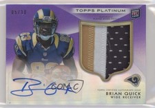 2012 Topps Platinum Rookie Purple Refractor 5/10 Brian Quick #125 Patch Auto 1u6