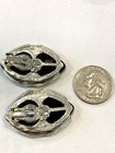 Lot Of 4 Pair Silver Tone Clip On Earrings 3 Black One Pair High Polish Round — photo 4