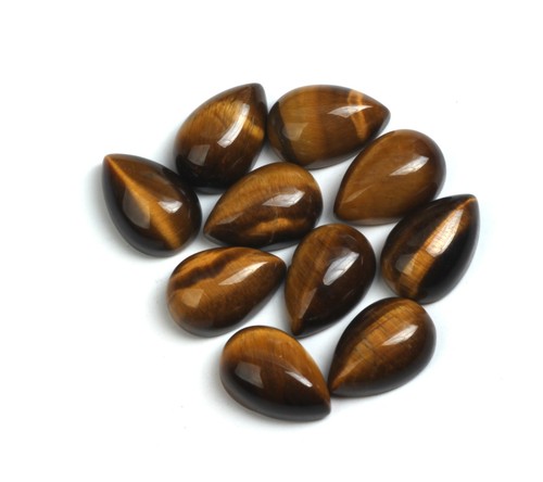 Tiger Eye Pear Flat Back AAA Natural Loose Gemstone For Making All Type Jewelry - Picture 2 of 4
