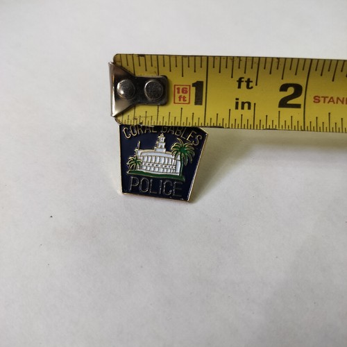 Coral Gables Police Enamel Lapel Pin - Picture 2 of 3