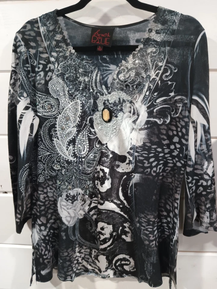 Busto superior de sublimación grande azul francés mide 21 pulgadas de ancho 