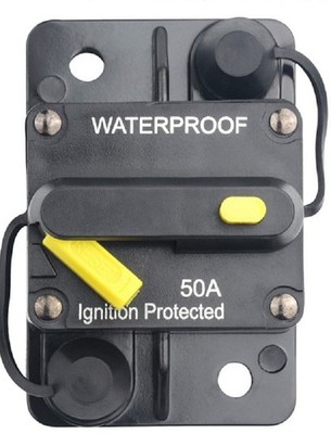 12V DC Circuit Breaker 50A load Reset switch boat troll solar PV 50 amp @  12 v