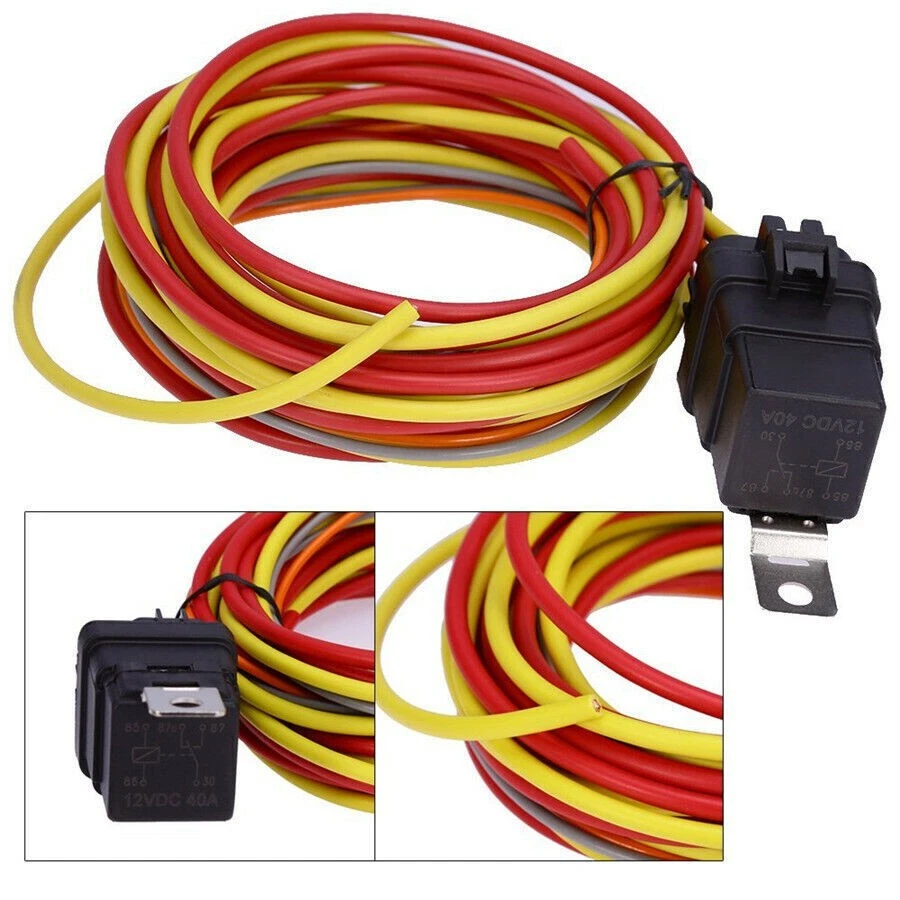 Dual Electric Cooling Fan Wiring Harness Install Kit 185/165 Hermostat 40A Relay - Image 2 of 4