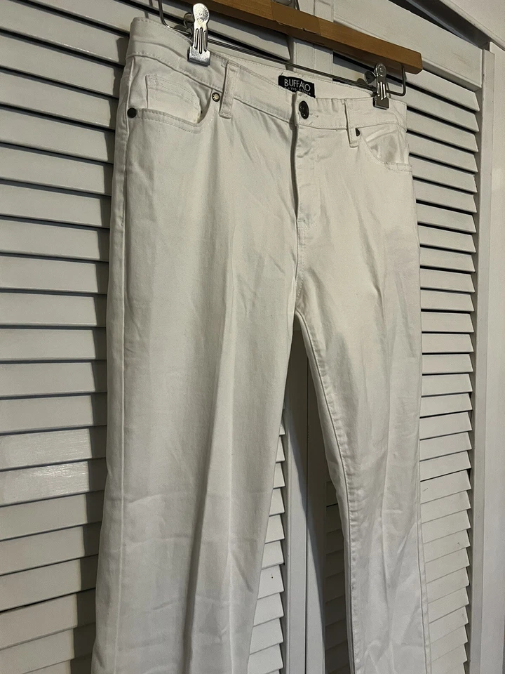 BUFFALO DAVID BITTON Women’s Size 6 Pants Denim Chinos White Stretch High Rise - Image 2 of 4
