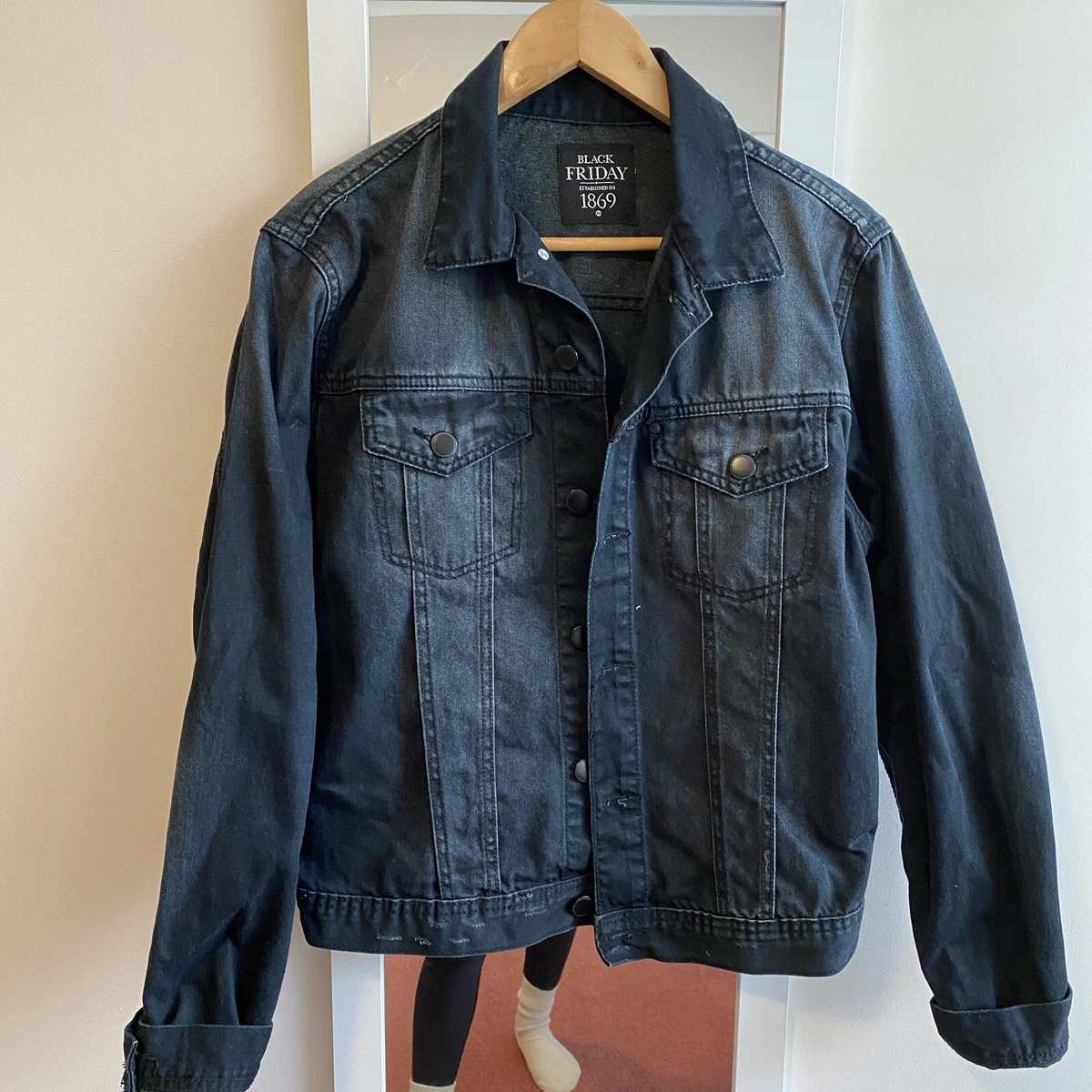 Denim jacket black online friday