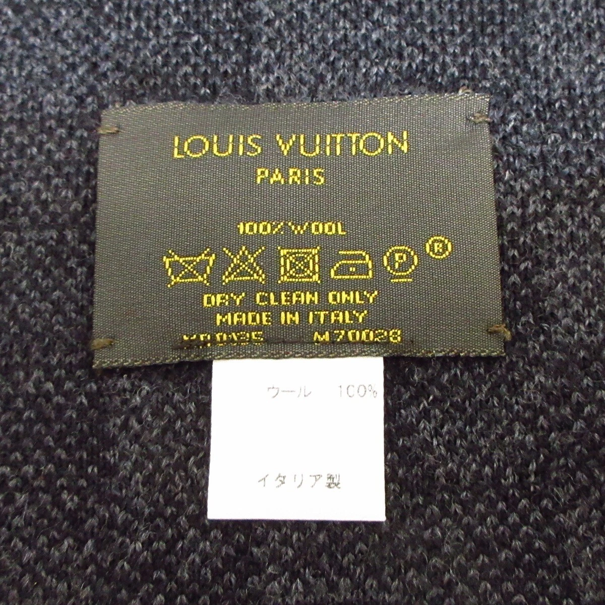 Auth LOUIS VUITTON Echarpe Petit Damier M70028 Dark Gray Black  