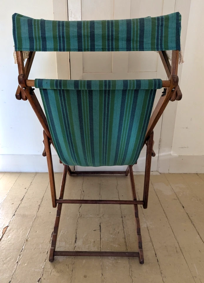 Cadeira de praia antiga - Genuína cadeira a vapor eduardiana vitoriana lounge deck - Imagem 3 de 4