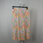Vintage Alfred Dunner Pleated Pull-On Midi Skirt - 14, Multi Floral Print #846