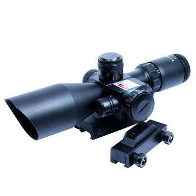 Black 2.-10X40Mm Mil-Dot Rifle Scope, Red&Green Illumination, Red