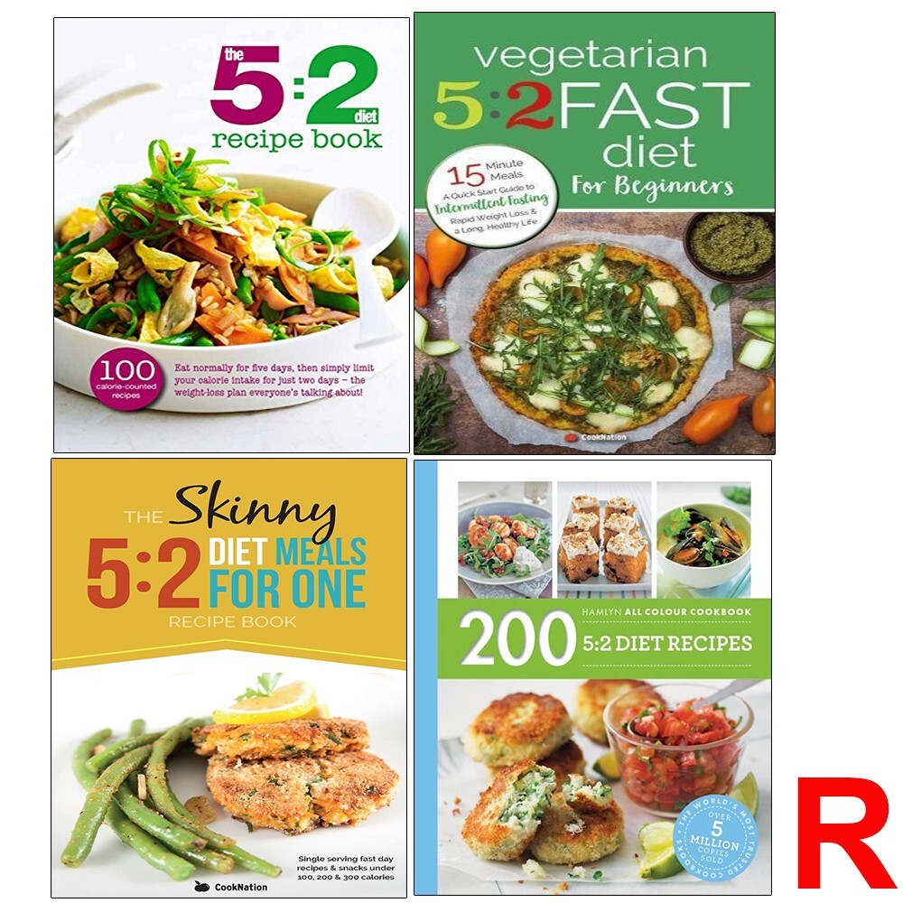 Hamlyn All Colour Cookery,Vegetarian 5:2 Fast,Skinny 5:2 Diet Recipe 4 Books Set