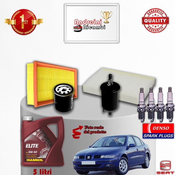 Kit Wartung ÖLfilter ZüNdkerzen Seat Toledo II 1.6 74KW 100CV Ab 1999-image