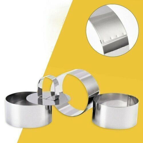 4 Tlg/ Set Speisering Dessertring Servierring Ringe Former + Heber Edelstahl Kit
