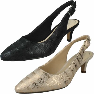 Ladies Clarks Linvale Sondra Heeled Slingback Shoes
